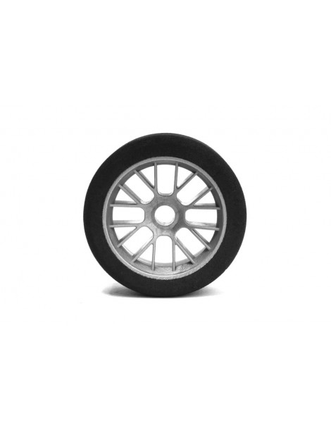 Hot Race 1/10 Front Foam Tires Shore 35(2pcs/silver rims)