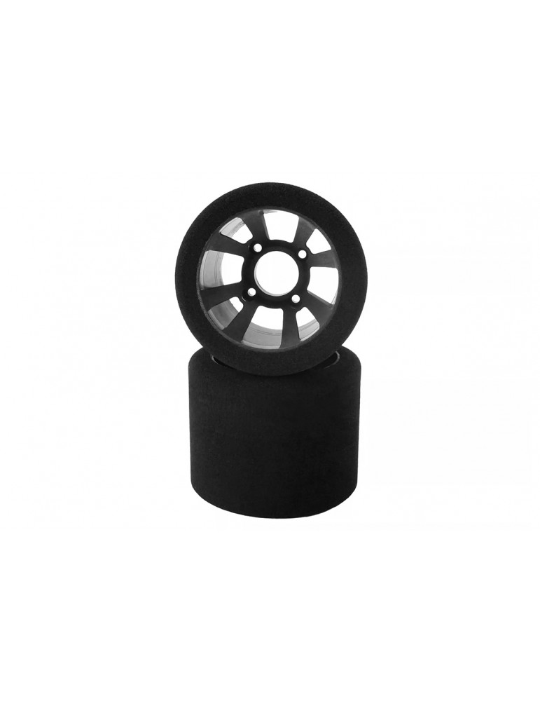 Hot Race 1/10 Rear Foam Tires Shore 37 (2pcs/silver rims)