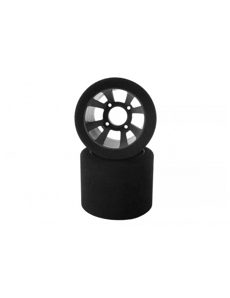 Hot Race 1/10 Rear Foam Tires Shore 37 (2pcs/silver rims)