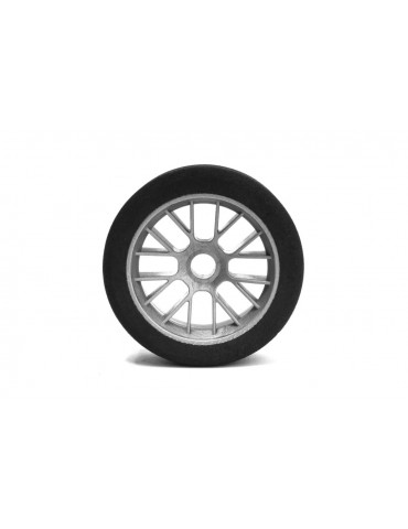 Hot Race 1/10 Front Foam Tires Shore 42(2pcs/silver rims)