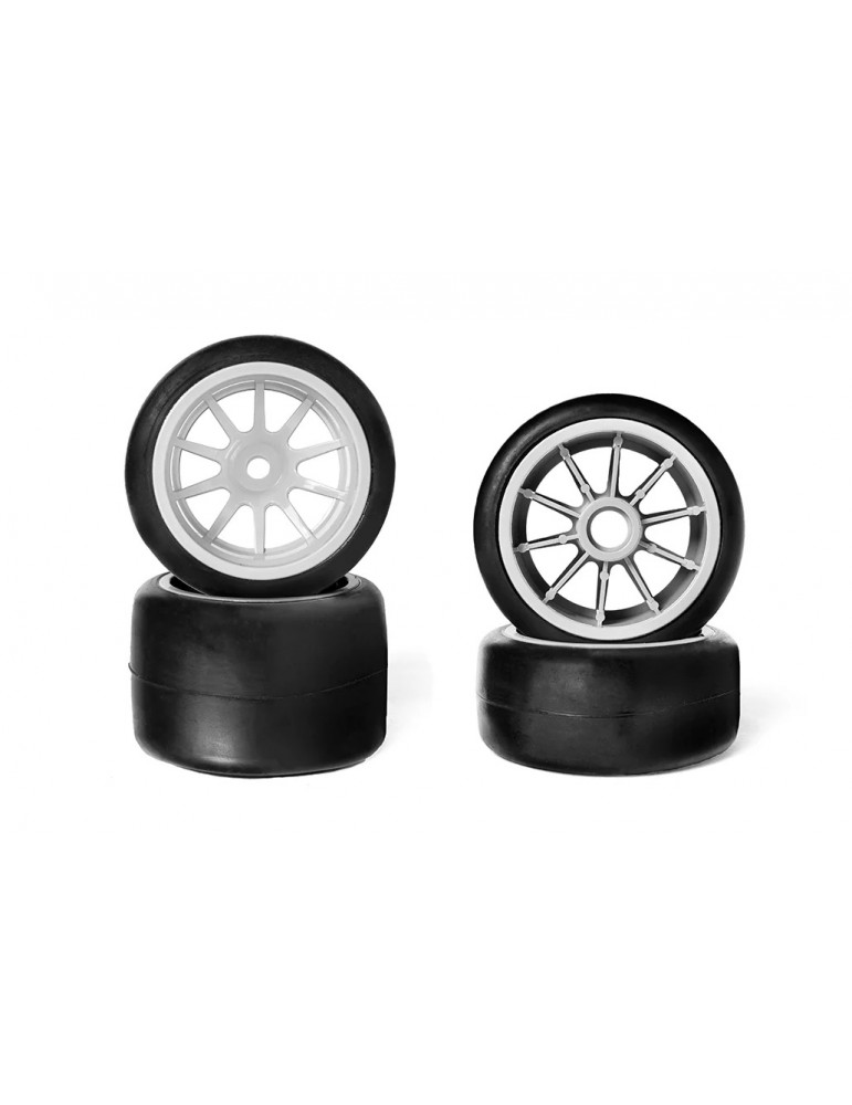 Hot Race F1 1/10 Asphalt Rubber Tyres, 4 Pcs.
