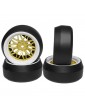 Spec D LS Wheel Offset +6 White Gold w/Tire 4pcs For 1/10 Drift
