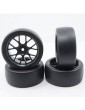 Spec D CS Wheel Offset +3 Black w/Tire 4pcs For 1/10 Drift