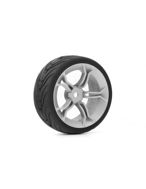 Spec T MS Wheel Offset 3 Silver w/Tire 4pcs For 1/10 Touring
