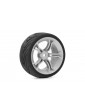 Spec T MS Wheel Offset 3 Silver w/Tire 4pcs For 1/10 Touring