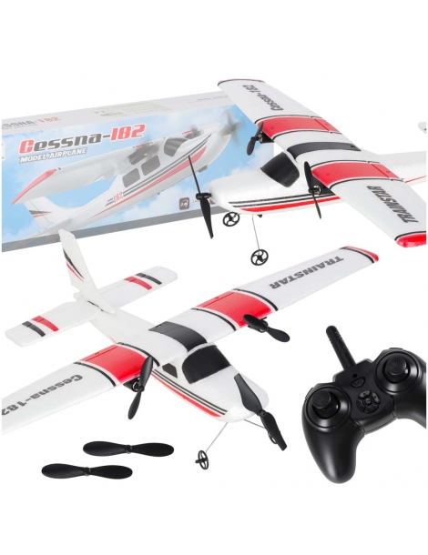 KX2923 baltas ir raudonas Cessna 182 RC lėktuvas su nuotolinio valdymo siųstuvu - CyborgShop
