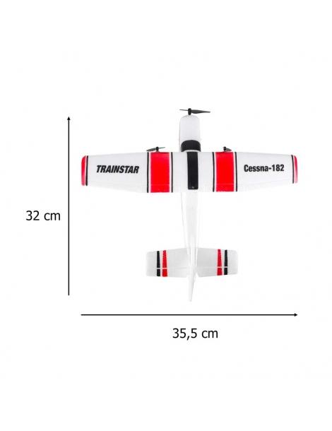 KX2923 baltas ir raudonas Cessna 182 RC lėktuvas su nuotolinio valdymo siųstuvu - CyborgShop