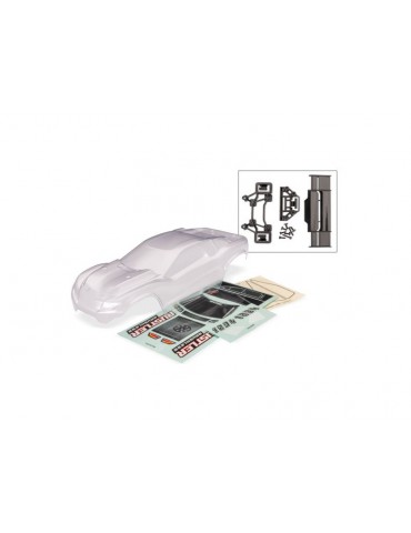 Traxxas Body, Rustler (clear)/ window, lights decal sheet (clipless)