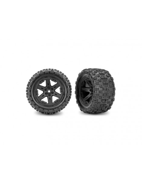 Traxxas Tires & wheels 2.8", RXT black wheels, Sledgehammer ST tires (2WD electric R) (2)