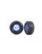 Traxxas Tires & wheels 2.8", SCT chrome, blue beadlock style wheels, BFGoodrich KM2 tires (2)
