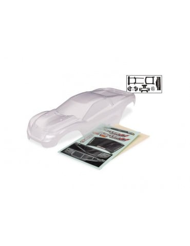 Traxxas Body, Rustler 4X4 (clear)/ window, grille, lights decal sheet/ body plastics