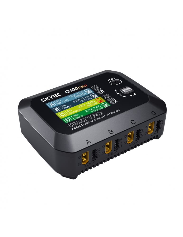 RC akumuliatorių įkroviklis Q100neo AC DC 4x60W SkyRC – CyborgShop
