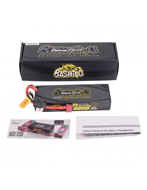 Gens Ace Bashing 2S 6200mAh 7.4V 100C Hardcase LiPo akumuliatorius su Deans jungtimi