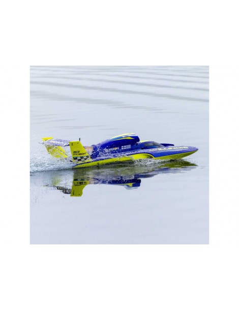 Pro Boat Miss Illinois U-34 mėlynas ir geltonas 34 colių Unlimited RC hidroplanas - CyborgShop