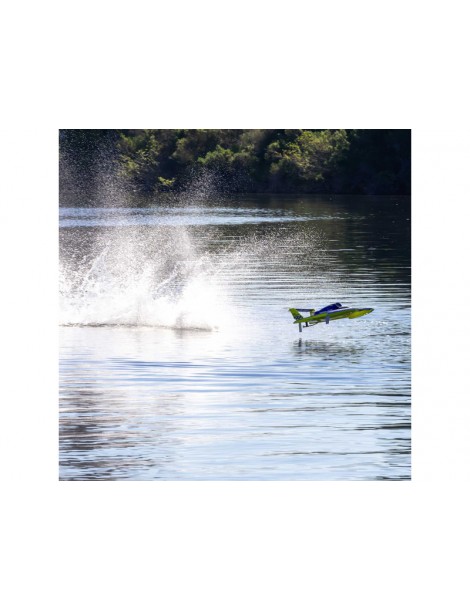 Pro Boat Miss Illinois U-34 mėlynas ir geltonas 34 colių Unlimited RC hidroplanas - CyborgShop