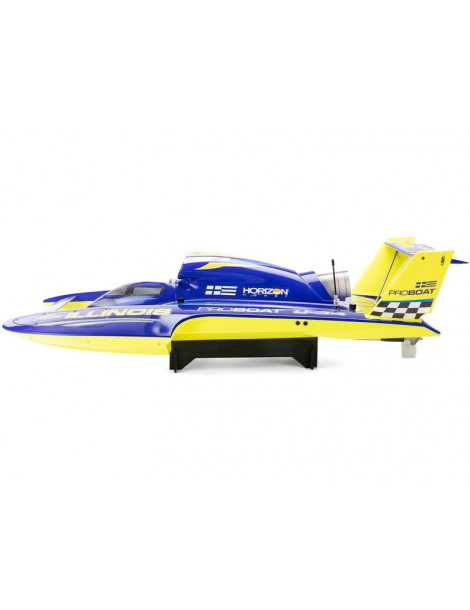 Pro Boat Miss Illinois U-34 mėlynas ir geltonas 34 colių Unlimited RC hidroplanas - CyborgShop