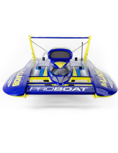 Pro Boat Miss Illinois U-34 mėlynas ir geltonas 34 colių Unlimited RC hidroplanas - CyborgShop