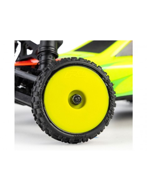 Pro-Line Wedge priekiniai ir Prism galiniai 1:24 ratai su geltonais 7 mm ratlankiais Losi Micro-B modeliui - CyborgShop