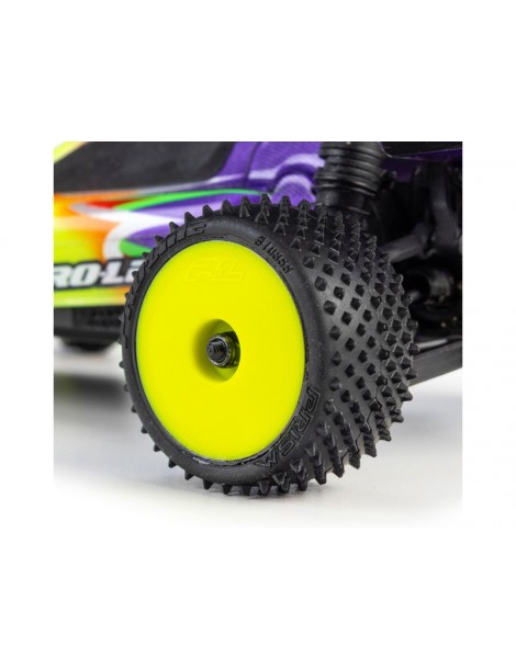 Pro-Line Wedge priekiniai ir Prism galiniai 1:24 ratai su geltonais 7 mm ratlankiais Losi Micro-B modeliui - CyborgShop