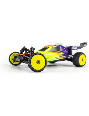 Pro-Line Wedge priekiniai ir Prism galiniai 1:24 ratai su geltonais 7 mm ratlankiais Losi Micro-B modeliui - CyborgShop