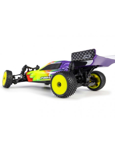 Pro-Line Wedge priekiniai ir Prism galiniai 1:24 ratai su geltonais 7 mm ratlankiais Losi Micro-B modeliui - CyborgShop