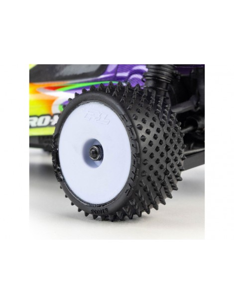 Pro-Line Wedge priekiniai ir Prism galiniai 1:24 ratai su baltais 7 mm ratlankiais Losi Micro-B modeliui - CyborgShop