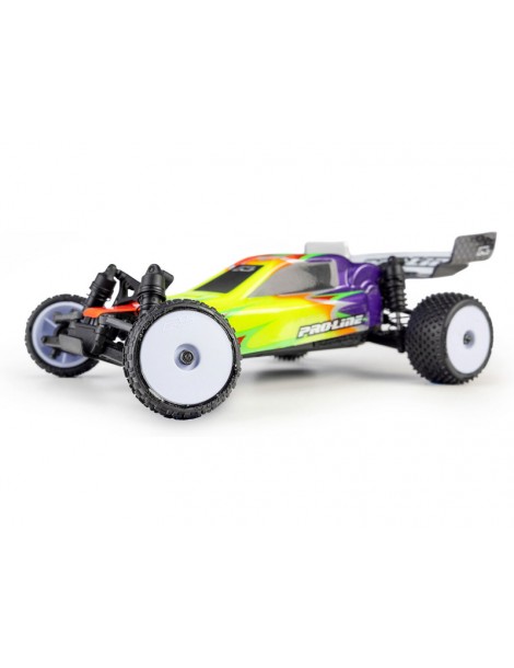 Pro-Line Wedge priekiniai ir Prism galiniai 1:24 ratai su baltais 7 mm ratlankiais Losi Micro-B modeliui - CyborgShop