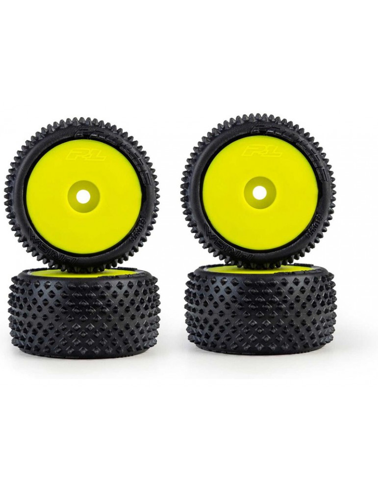 Pro-Line Prism 1:28 kiliminės trasos ratai su geltonais 7 mm ratlankiais Losi Micro-T modeliui - CyborgShop