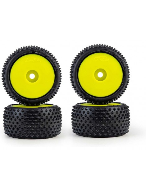 Pro-Line Prism 1:28 kiliminės trasos ratai su geltonais 7 mm ratlankiais Losi Micro-T modeliui - CyborgShop