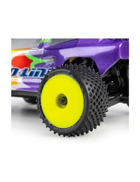 Pro-Line Prism 1:28 kiliminės trasos ratai su geltonais 7 mm ratlankiais Losi Micro-T modeliui - CyborgShop