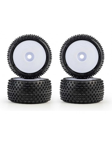 Pro-Line 1/28 Prism Front/Rear Carpet Tires Mounted 7mm, White (4): Losi Micro-T
