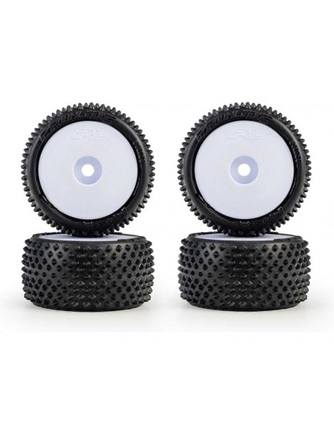 Pro-Line 1/28 Prism Front/Rear Carpet Tires Mounted 7mm, White (4): Losi Micro-T