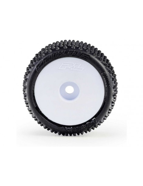 Pro-Line 1/28 Prism Front/Rear Carpet Tires Mounted 7mm, White (4): Losi Micro-T