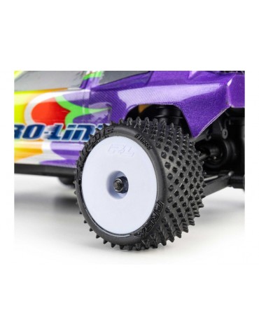 Pro-Line 1/28 Prism Front/Rear Carpet Tires Mounted 7mm, White (4): Losi Micro-T