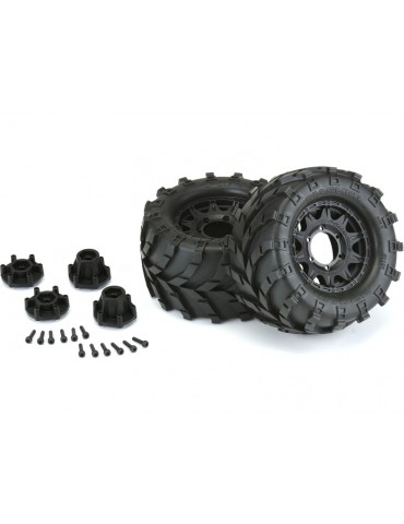 Pro-Line Wheels 2.8", Masher Tires, Raid Black Wheels (2)
