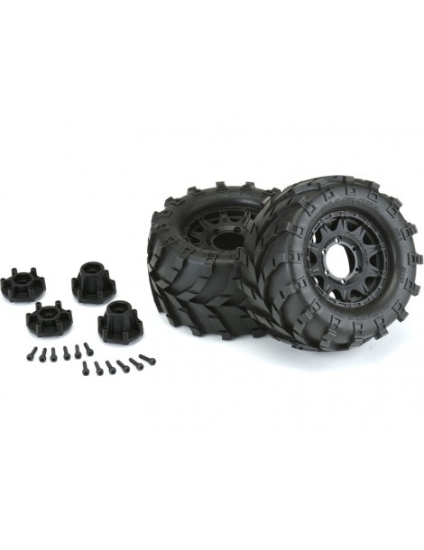 Pro-Line Wheels 2.8", Masher Tires, Raid Black Wheels (2)