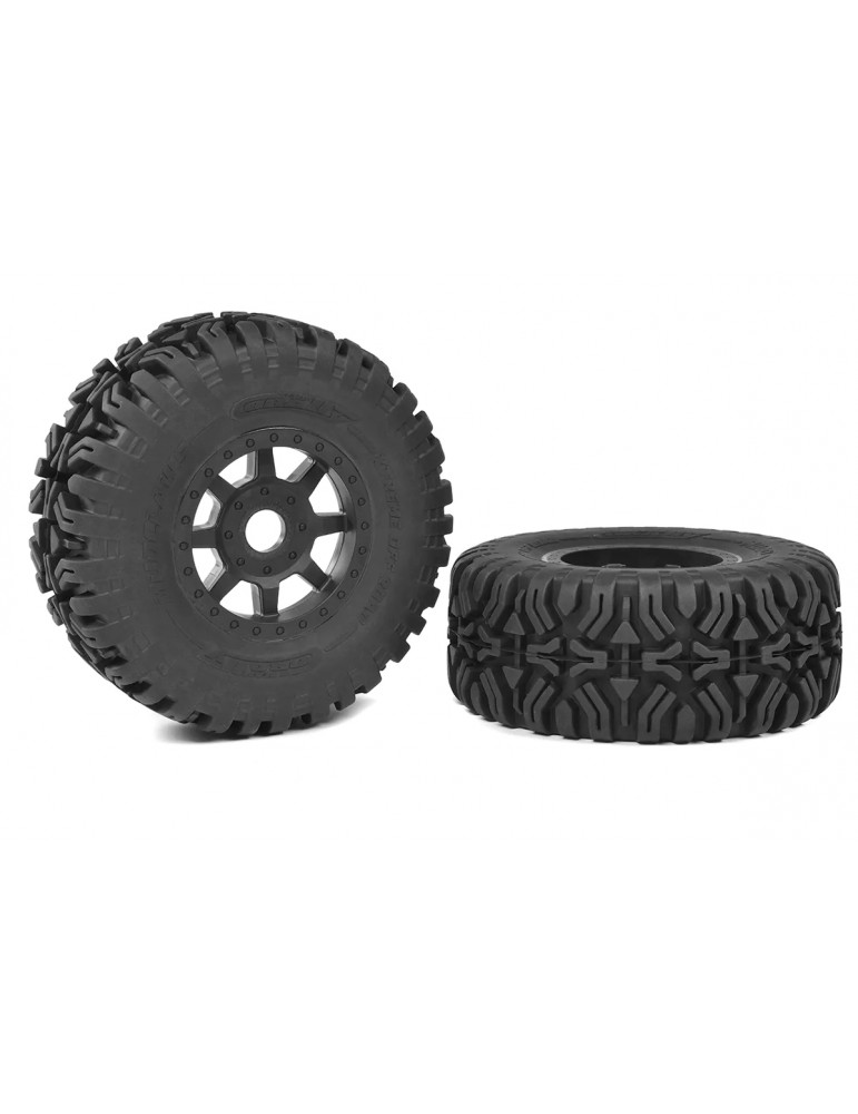 SC Tires - Mudclaws - Glued on Black SC Rims - 1 Pair