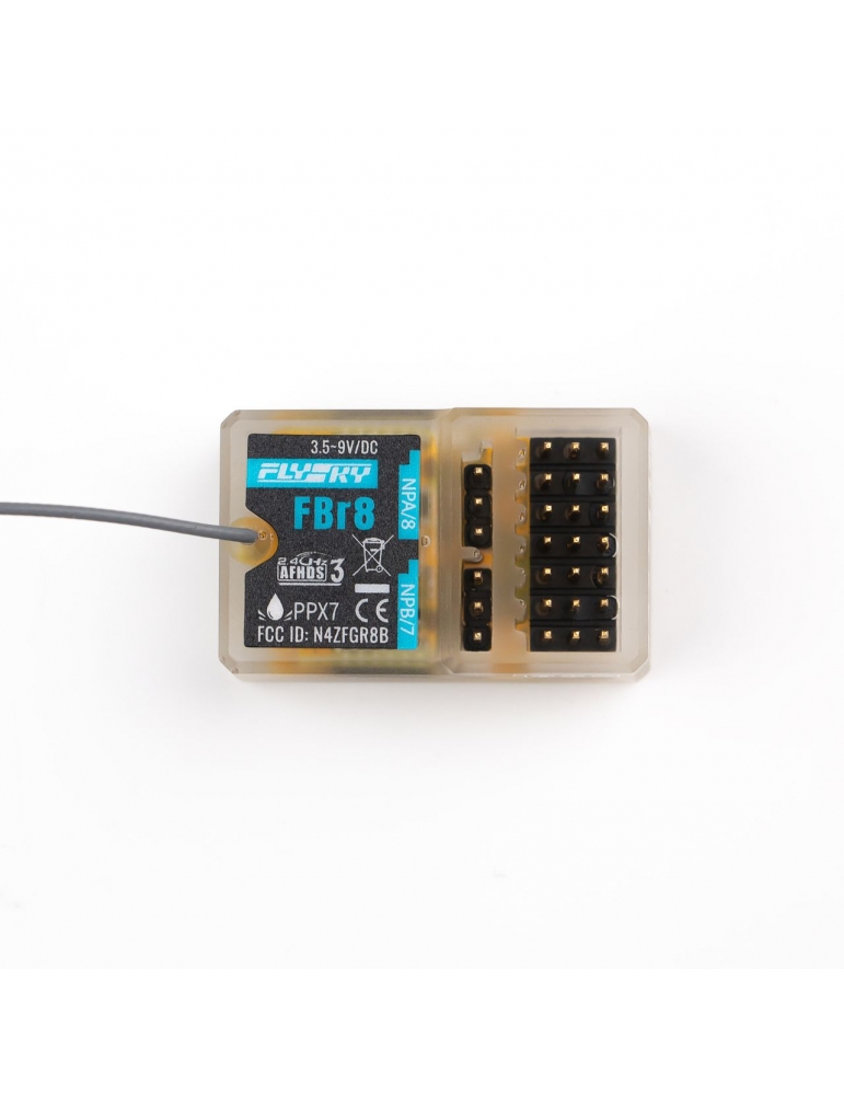FlySky FBr8 FS104 8 kanalų AFHDS3 PPX7 RC imtuvas su trumpa antena - CyborgShop