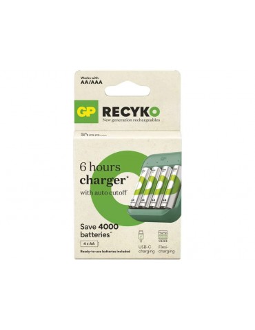 GP ReCyko B50434 B423 USB-C įkroviklis su 4 AA 2100 mAh elementais - CyborgShop