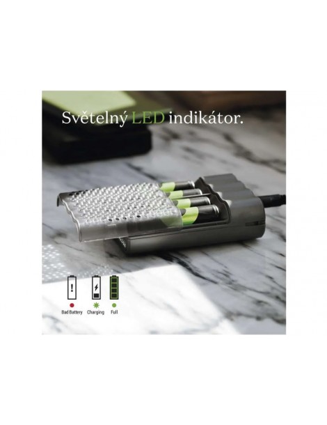 GP ReCyko B50457 M452 USB įkroviklis su 4 AA 2600 mAh elementais - CyborgShop