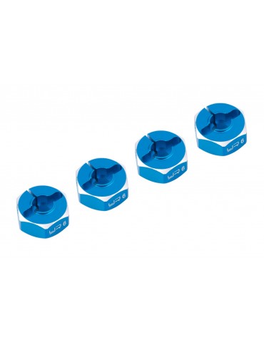 Aluminum Hex Adaptor Set 12x6mm For 1/10 RC Touring Drift Crawler Blue