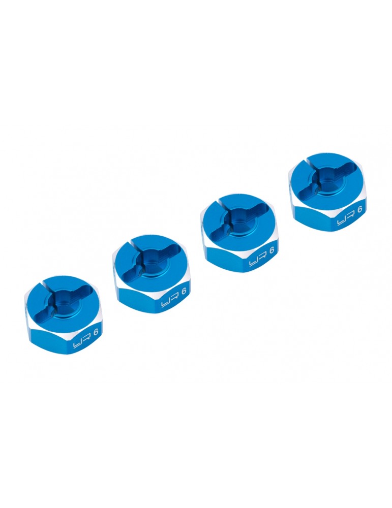 Aluminum Hex Adaptor Set 12x6mm For 1/10 RC Touring Drift Crawler Blue