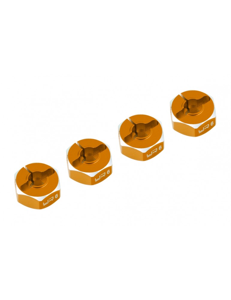 Aluminum Hex Adaptor Set 12x6mm For 1/10 RC Touring Drift Crawler Orange