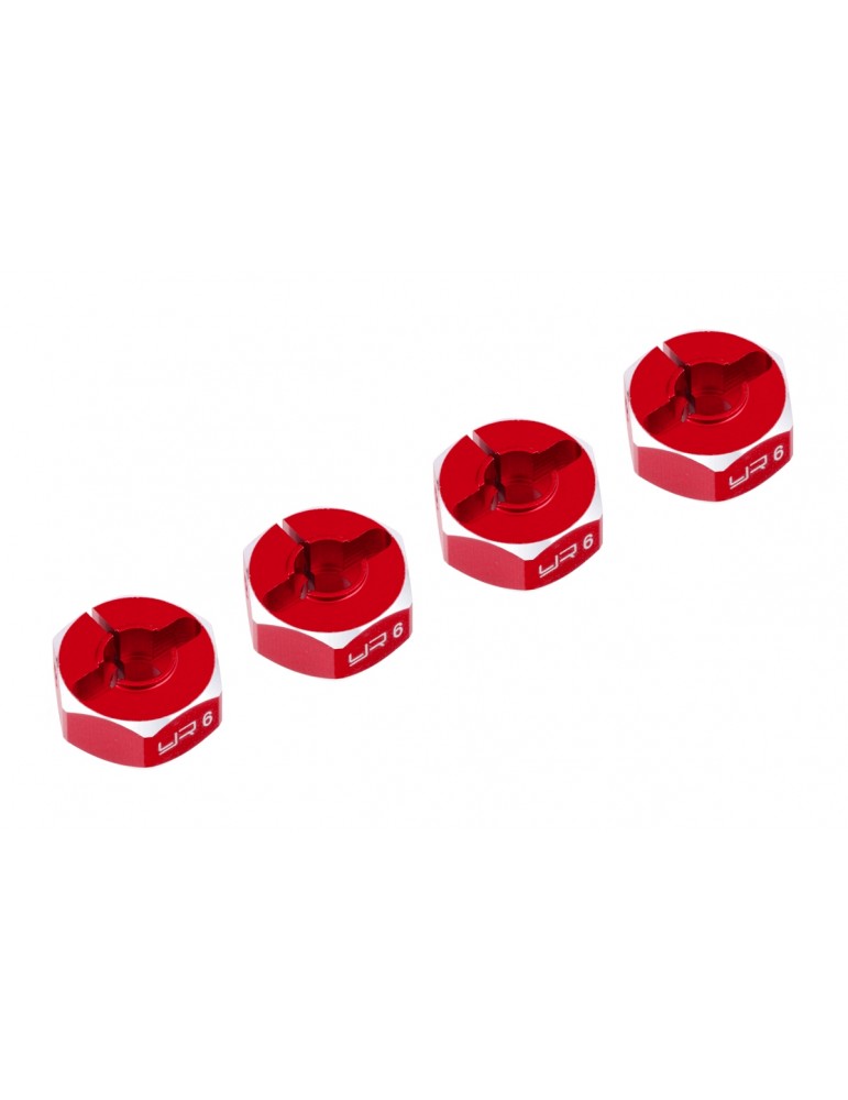 Aluminum Hex Adaptor Set 12x6mm For 1/10 RC Touring Drift Crawler Red