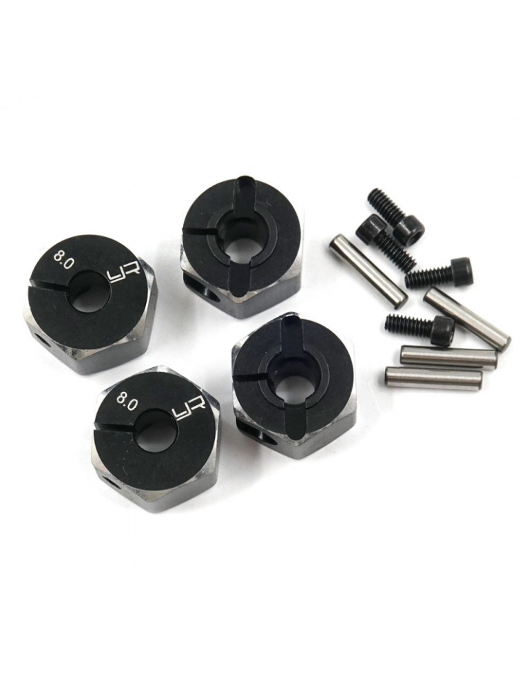 Aluminum Hex Adaptor Set 12X8mm Black For 1/10 RC Touring Drift Crawler