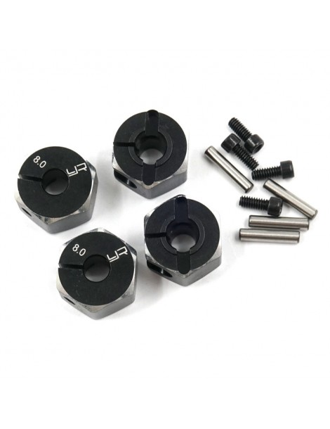 Aluminum Hex Adaptor Set 12X8mm Black For 1/10 RC Touring Drift Crawler