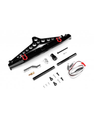 Alu Alloy Rear Bumper w/LED Light Spare Tire Mount For SCX10 II TRX-4 G6 Certified