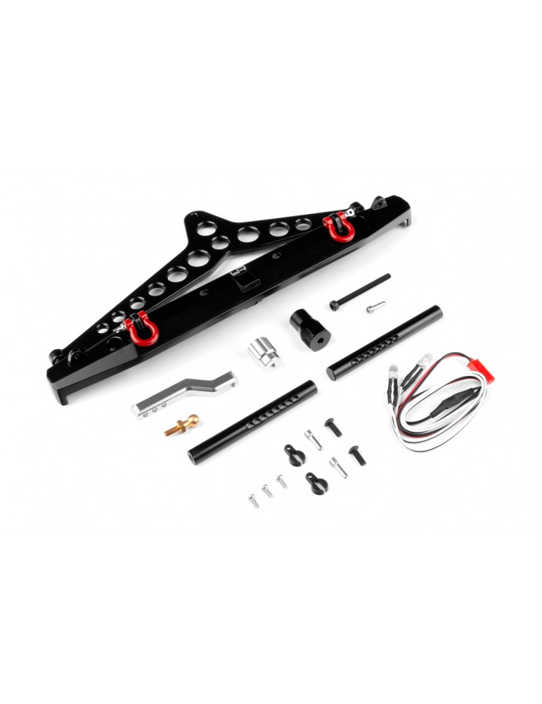 Alu Alloy Rear Bumper w/LED Light Spare Tire Mount For SCX10 II TRX-4 G6 Certified