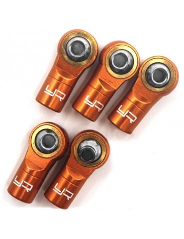 Yeah Racing oranžiniai aliumininiai M3 traukių antgaliai su kairiniu sriegiu 5 vnt. - CyborgShop