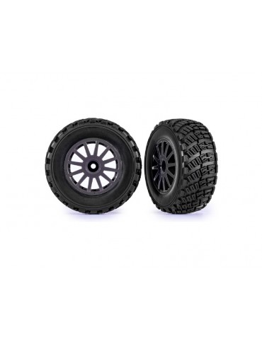 Traxxas Tires & wheels 2.2/3.0", gray wheels, gravel tires (2)